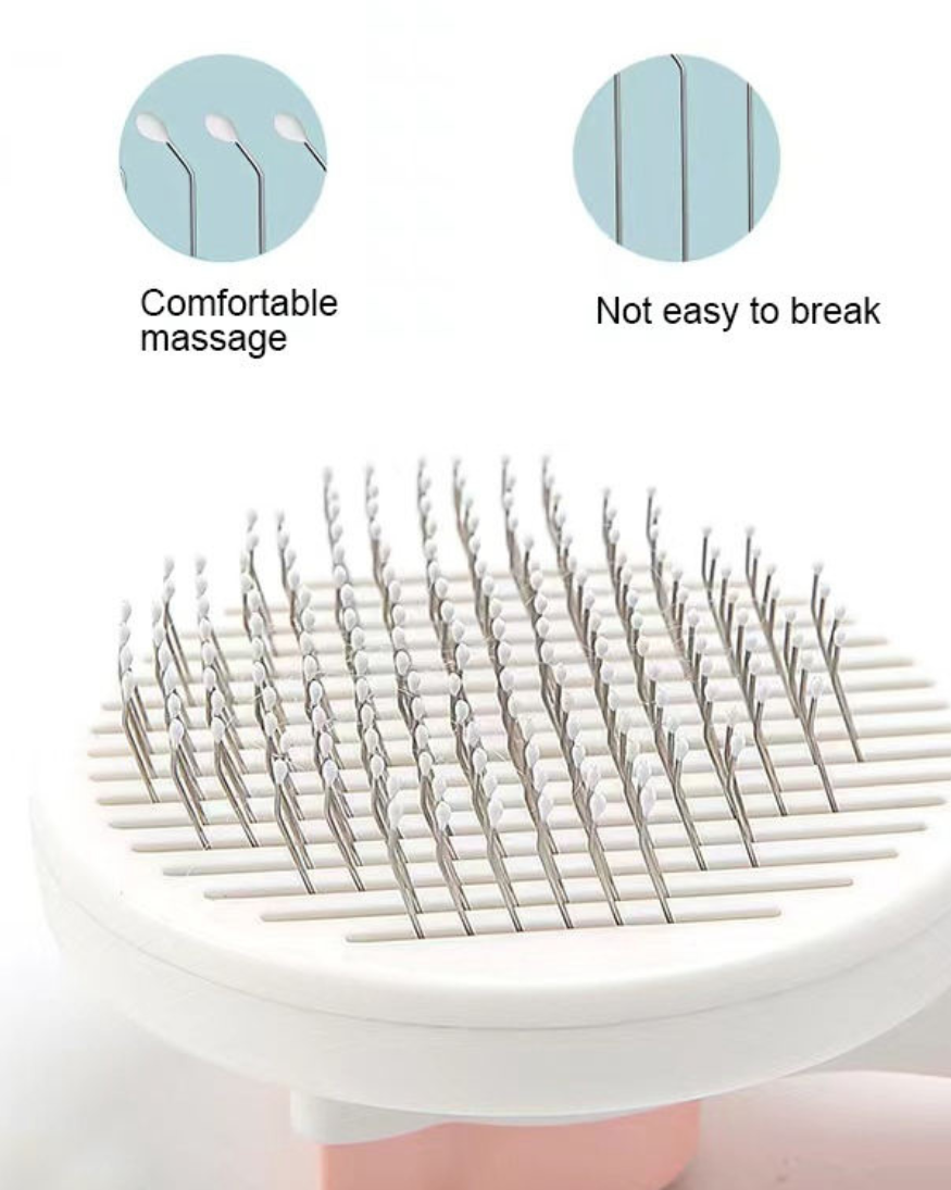 Pet Cat Dog Stainless Steel Needle Self Cleaning Hair Remover Massage Comb Brush
