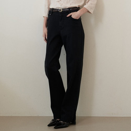 SLIT SLIM DENIM PANTS (2COLORS)