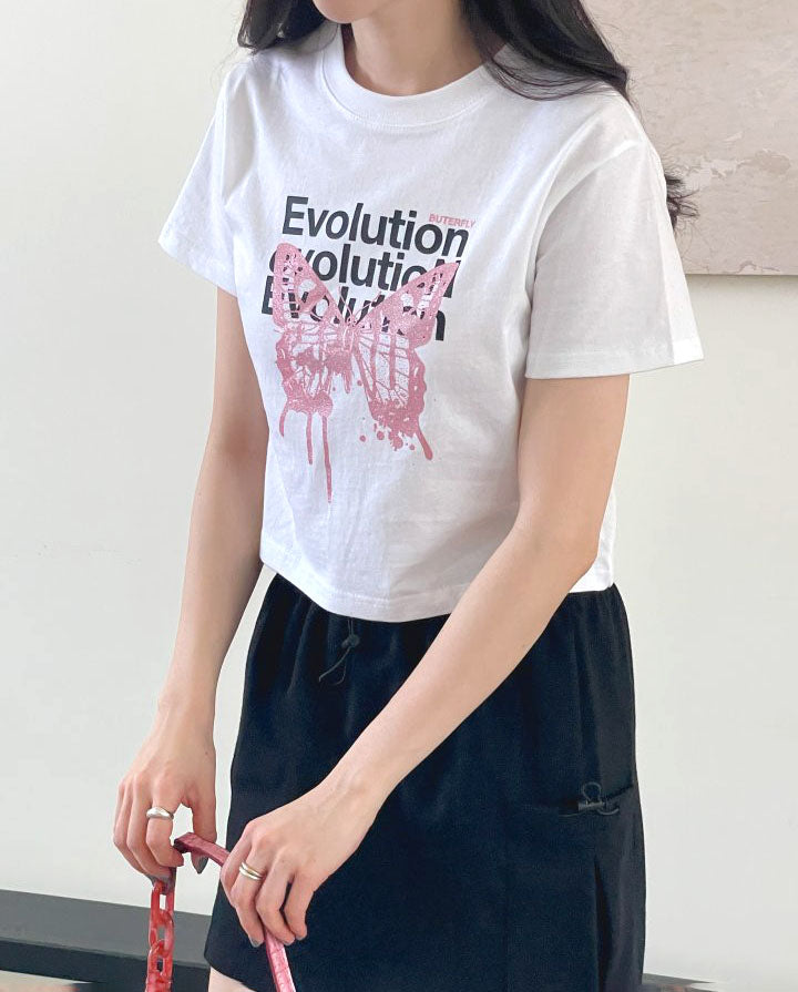 Butterfly Evolution Lettering Tee