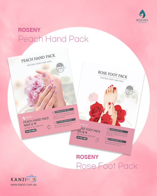 ROSENY Peach Hand Pack & ROSENY Rose Foot Pack