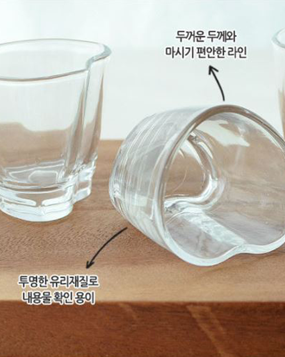 Korean PURE HEART Shape SOJU Glass Shot Cup 50mL 4pcs Set