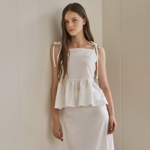 BON BON SLEEVELESS BLOUSE_WH