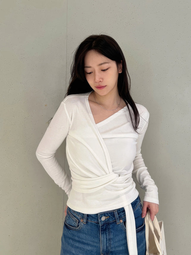 [인플s Pick] TIE-WRAPPED BLOUSE IVORY