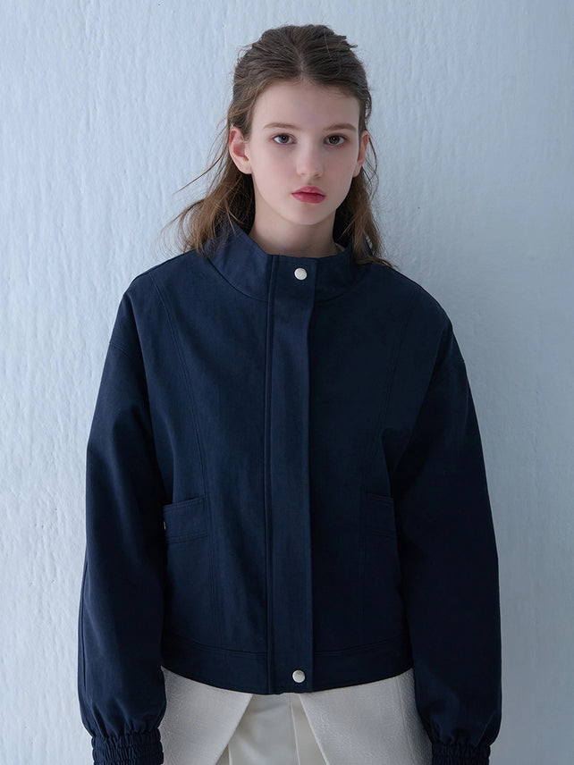 COTTON BOMBER JACKET NAVY