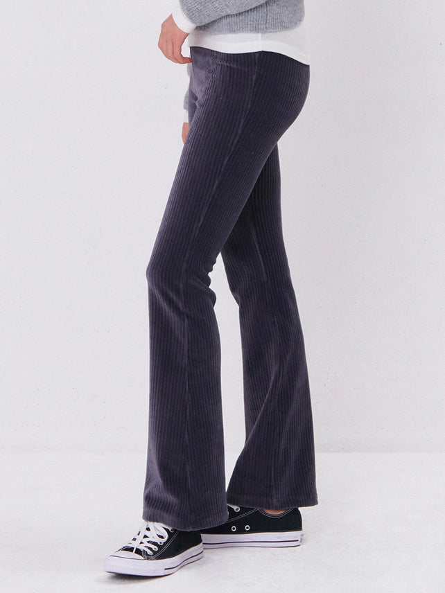 BOOTS CUT VELVET PANTS CHARCOAL