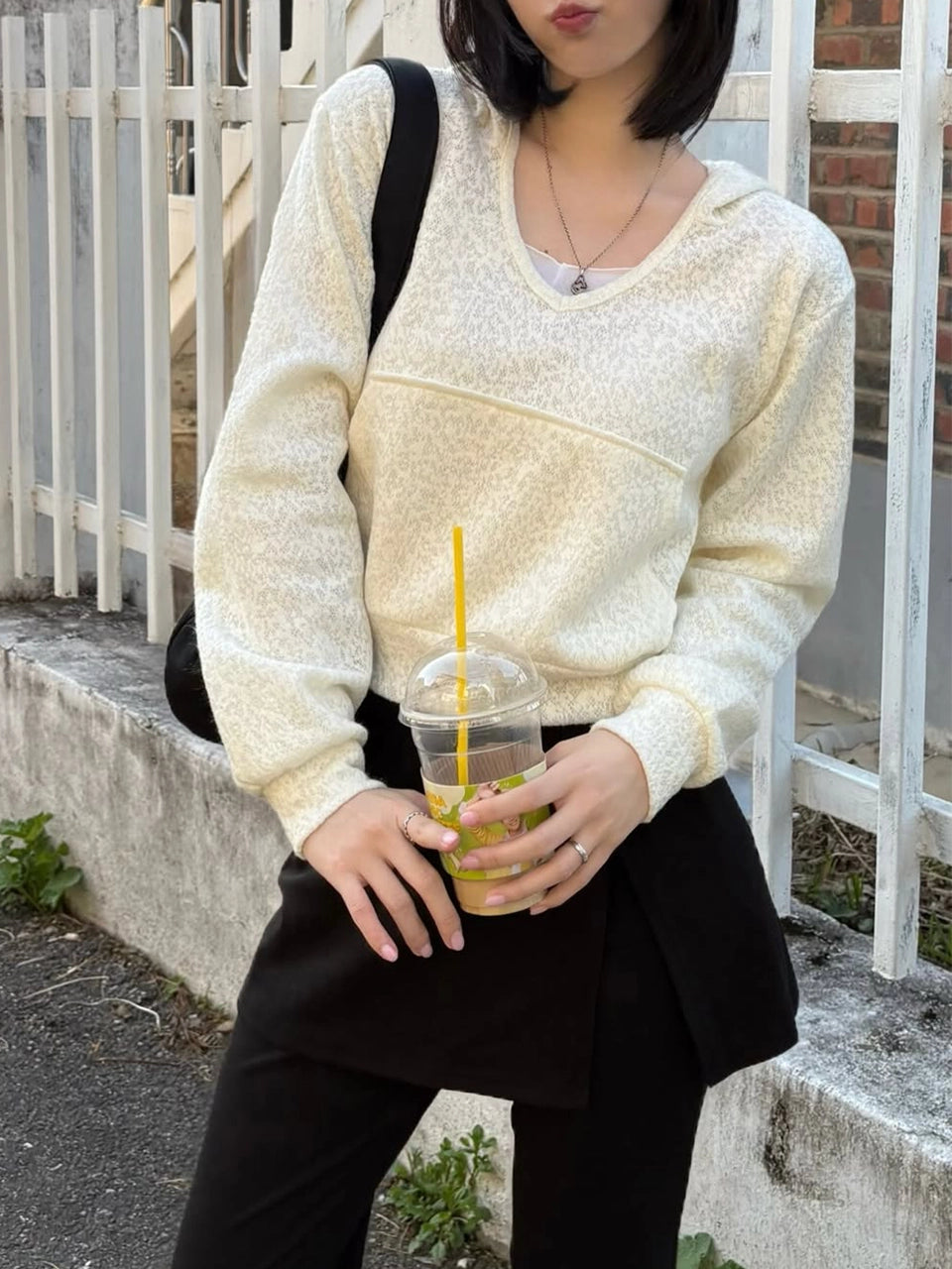 [인플s Pick] KNIT HOOD IVORY