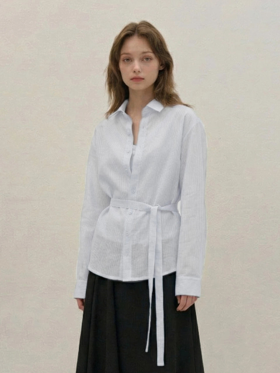 STRIPE SHIRT-WHITE