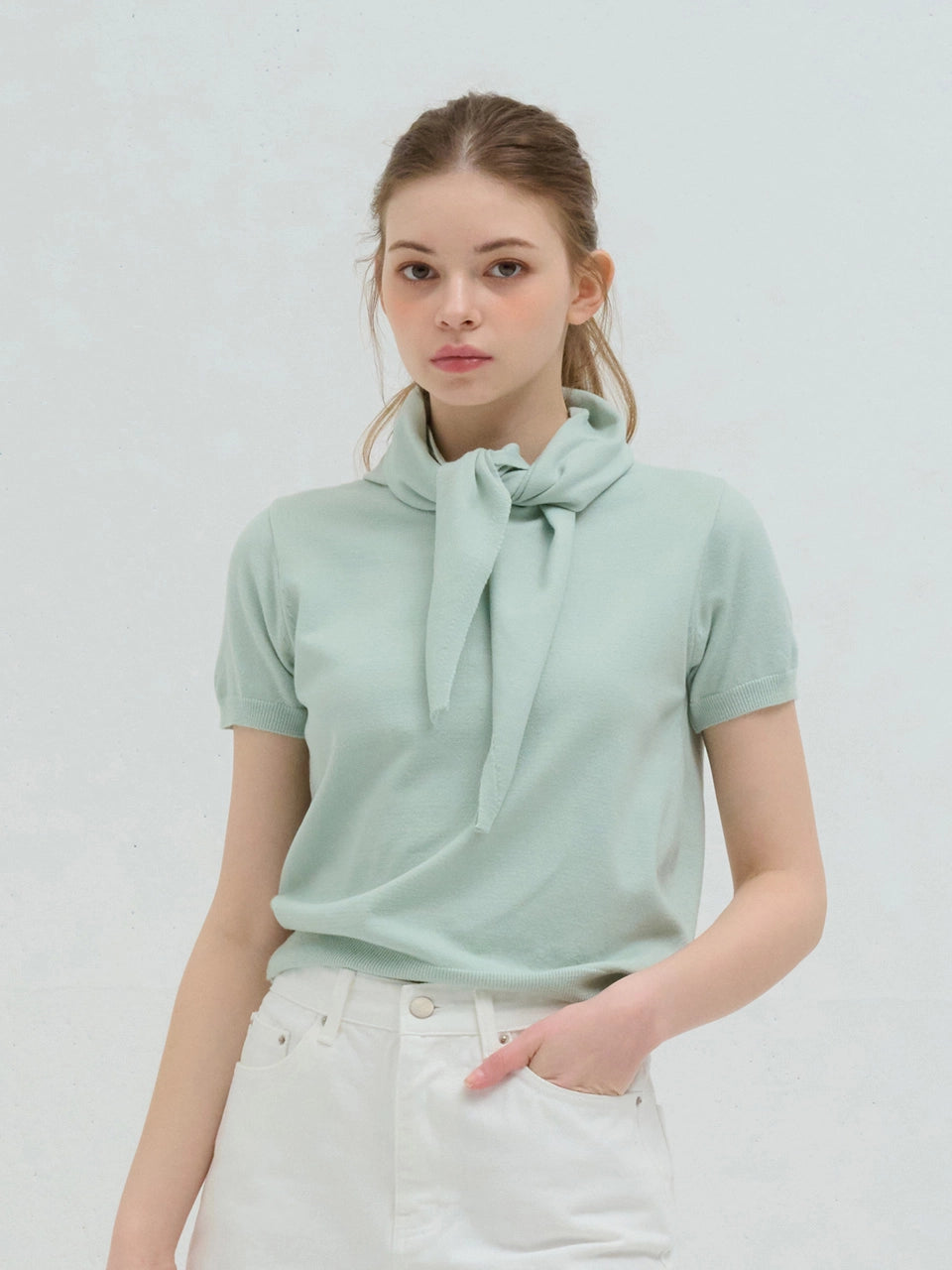SUMMER SCARF WRAP KNIT MINT