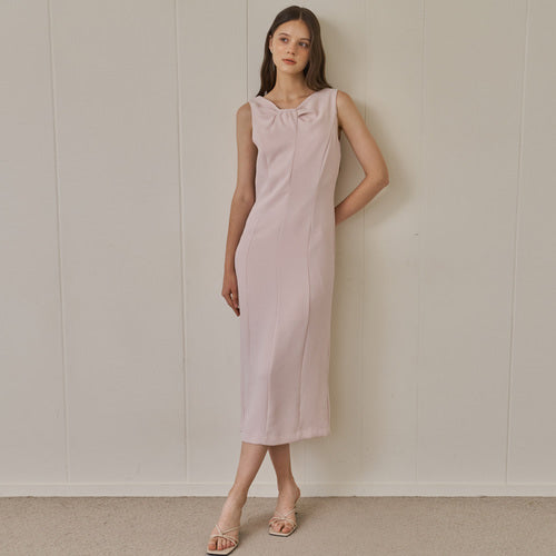 DRAPING NECK DRESS_PK
