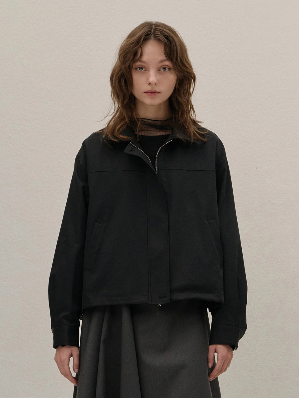 COTTON BLOUSON BLACK