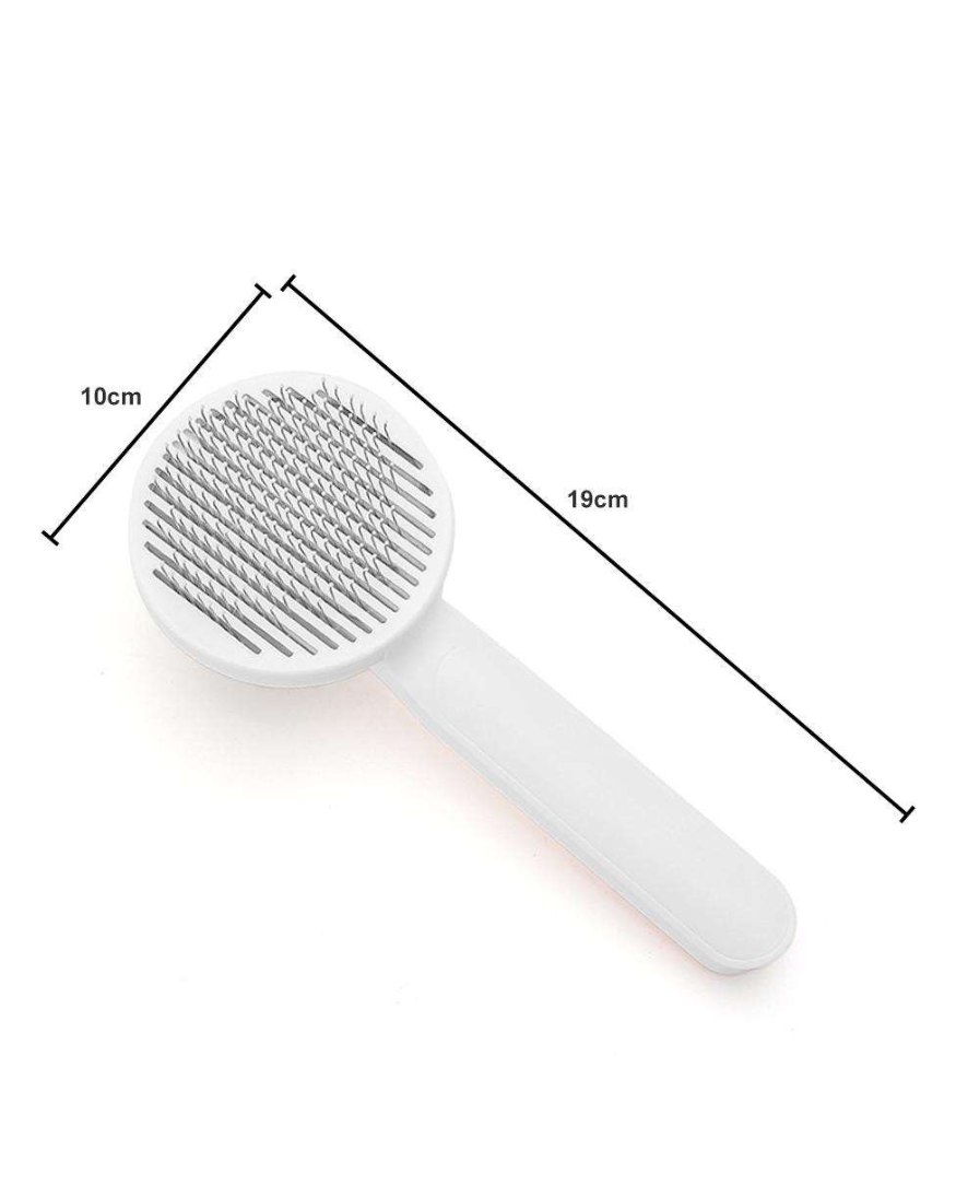 Pet Cat Dog Stainless Steel Needle Self Cleaning Hair Remover Massage Comb Brush