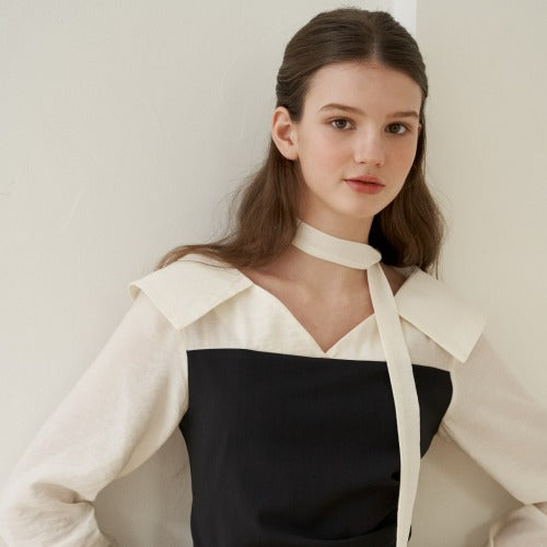 SOFT DRAPING BLOUSE(BK)