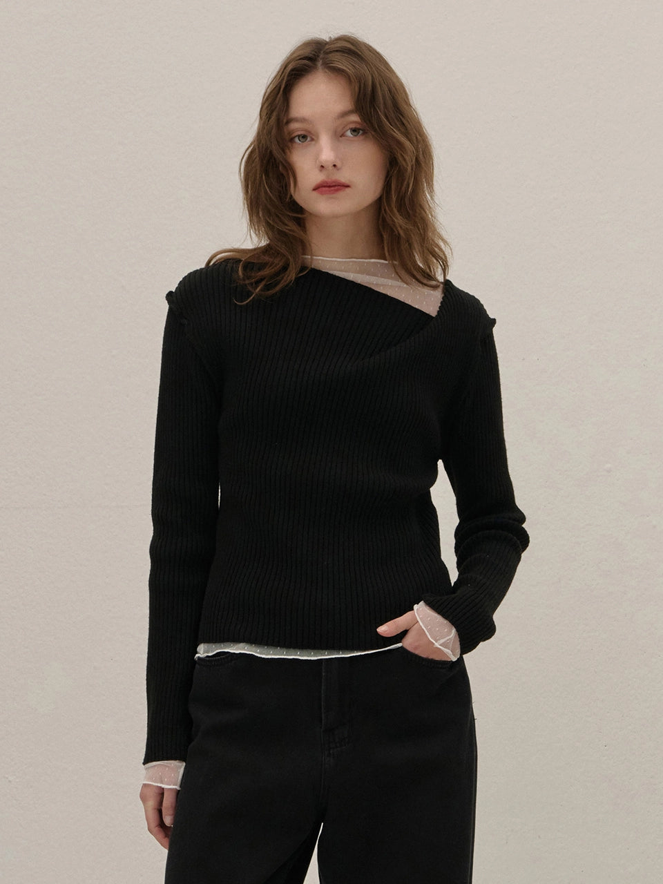 OFF-SHOULDER KNIT BLACK