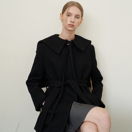 SAILOR COLLAR COAT_BK