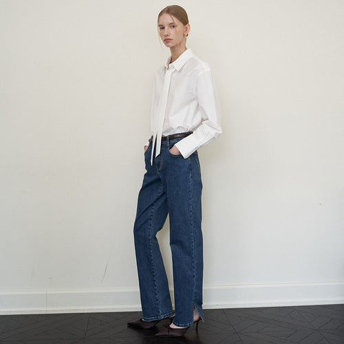 SLIT SLIM DENIM PANTS (2COLORS)
