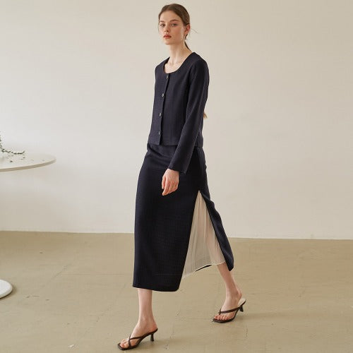 [SET UP] EDIT U-NECK JACKET + ELEGANCE SKIRT_NA