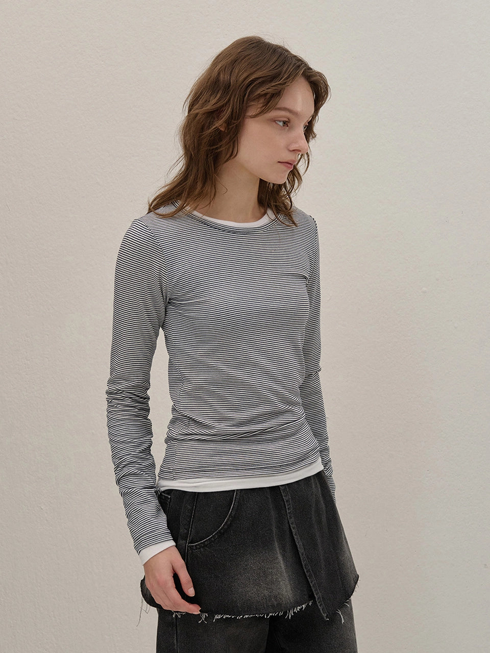 STRETCH LONG SLEEVE TOP - 6color