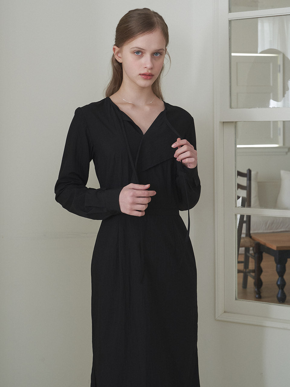 WRAP DRAPING DRESS VER.2_BK