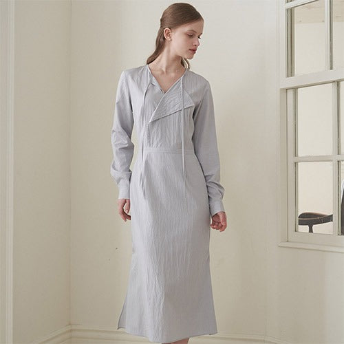 WRAP DRAPING DRESS VER.2_L/GR