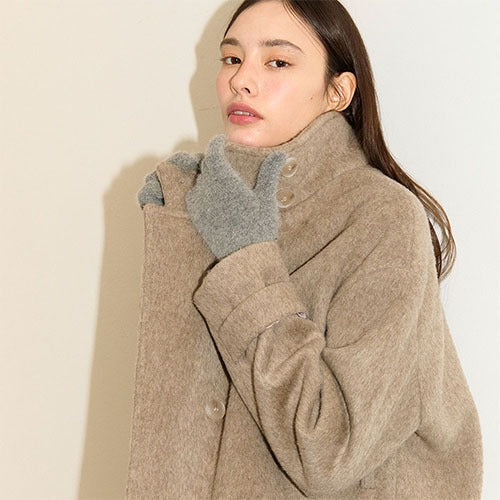 HIGH NECK HALF WOOL COAT_BE
