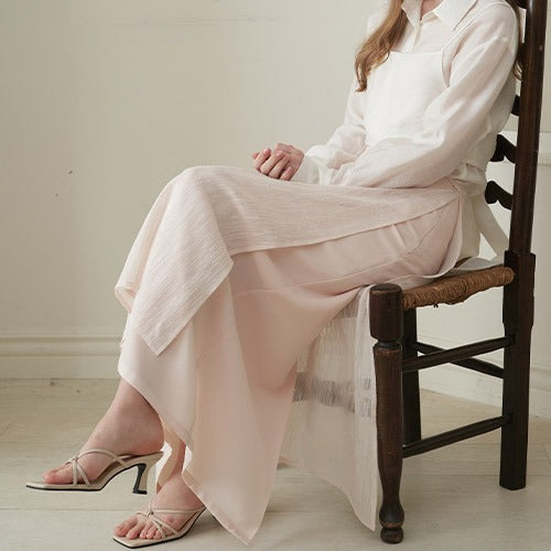 SHINE LAP SKIRT_PK/IV