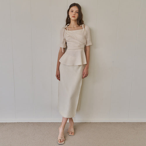 SHEER LAYERD SKIRT_YE