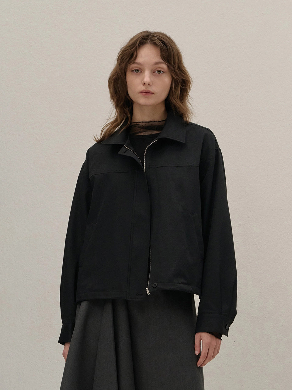 COTTON BLOUSON BLACK