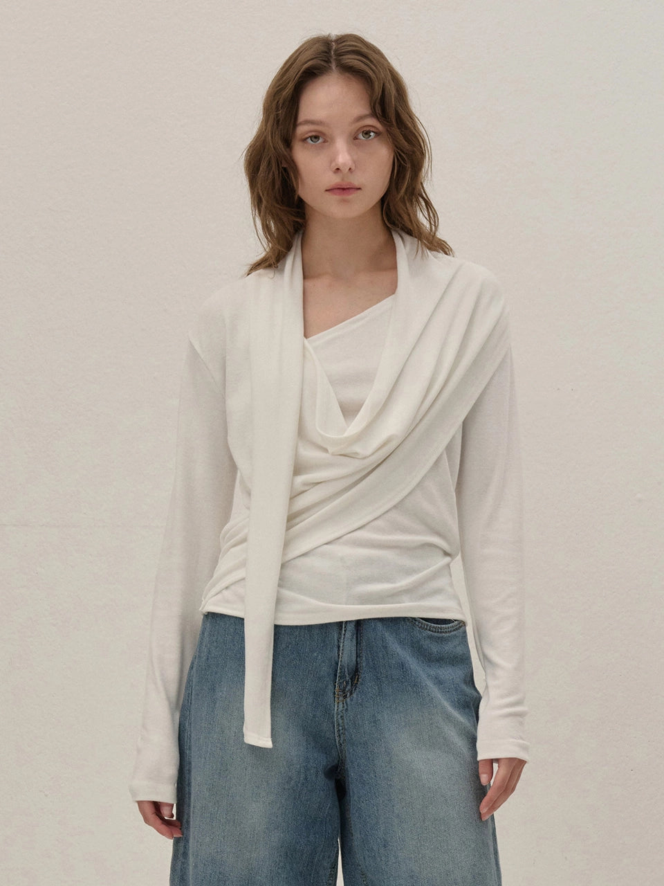 [인플s Pick] TIE-WRAPPED BLOUSE IVORY