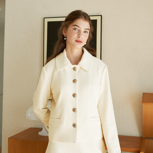 obra jacket classic skirt set up-ivory