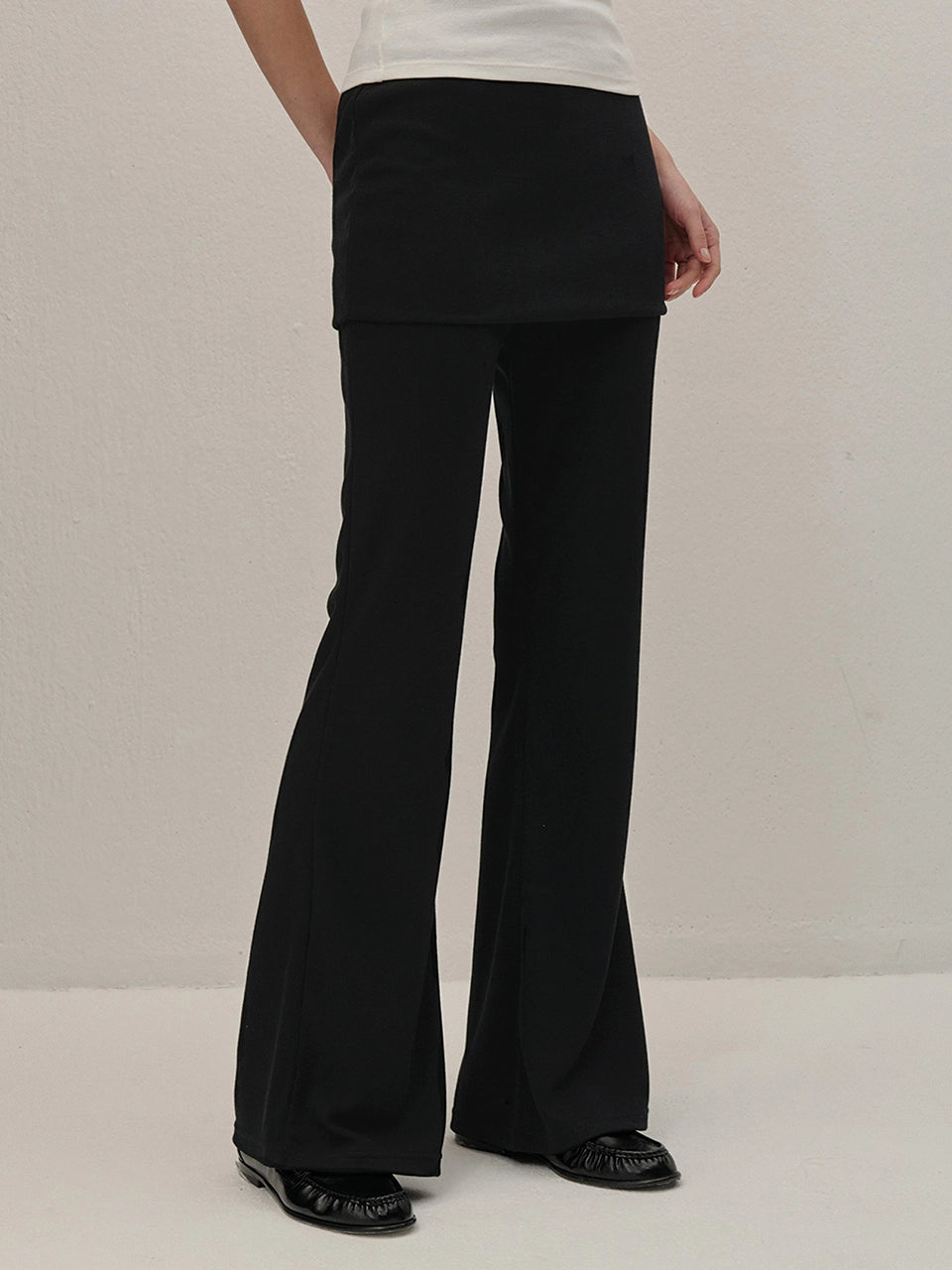 [시즌오프 셋업 x 15%쿠폰적용] Look 1 COTTON SKIRT BOOT-CUT PANTS BLACK