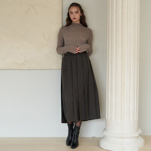 PLEATS 2-WAY SKIRT_BR