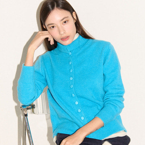 HIGH NECK KNIT CARDIGAN_BL
