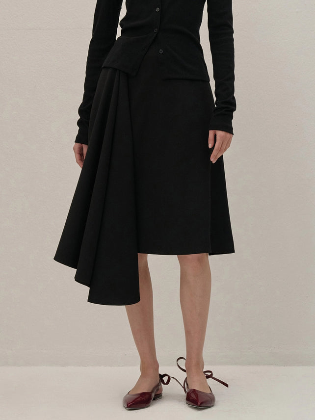 [시즌오프 셋업 x 15%쿠폰적용] WRAP SKIRT BLACK