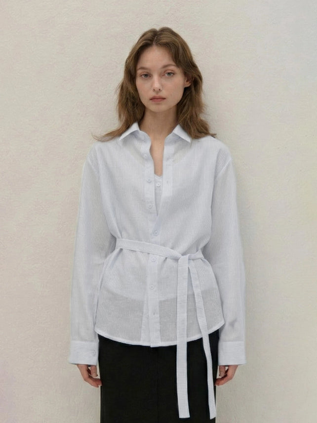STRIPE SHIRT-WHITE