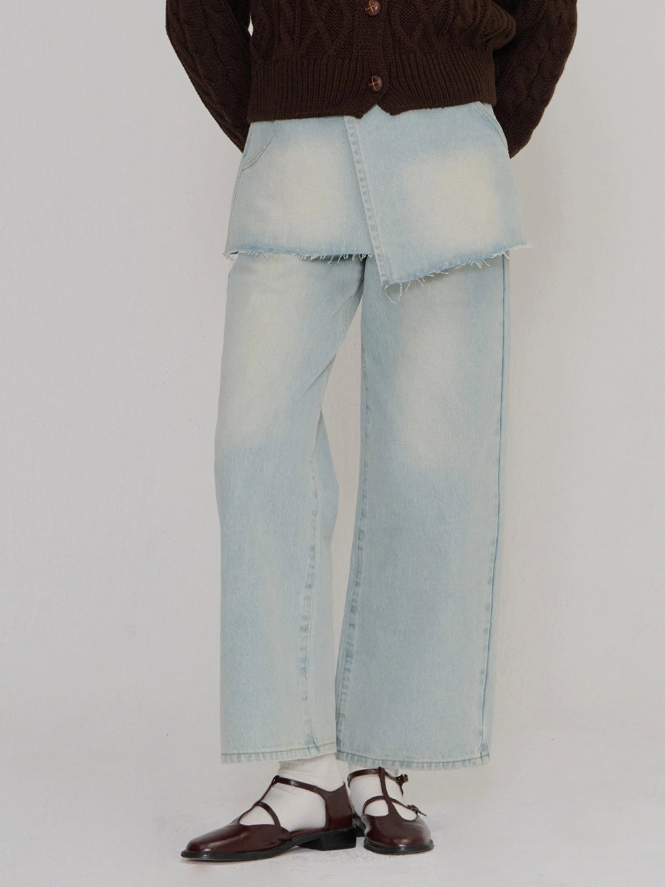 SKIRT DENIM PANTS SKY BLUE