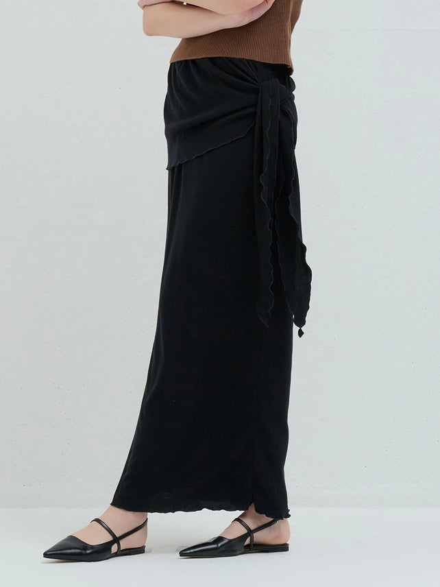 WRAP BANDING SKIRT BLACK