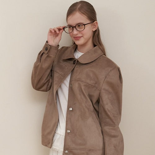 PINTUCK SOFT SUEDE JACKET_BR