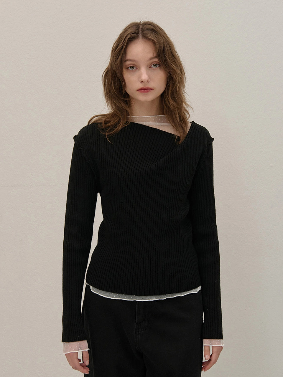 OFF-SHOULDER KNIT BLACK