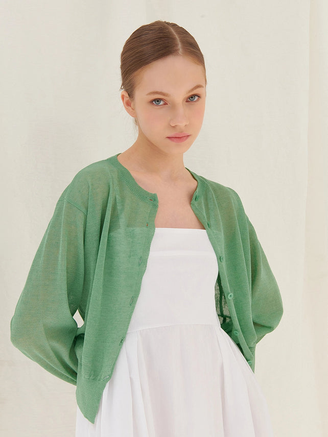 SUMMER LINEN CARDIGAN GREEN