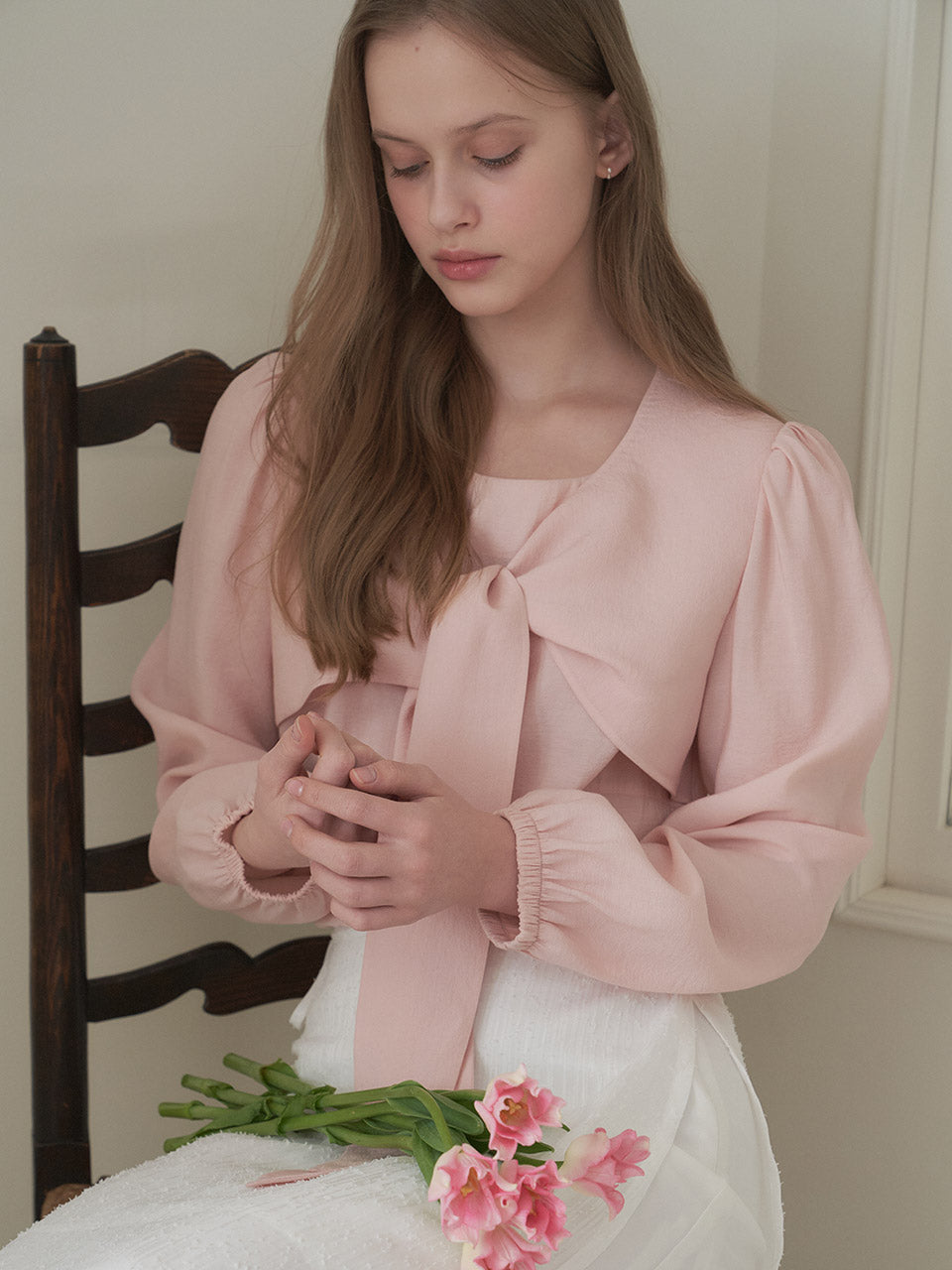 RIBON TYPE BLOUSE_PK