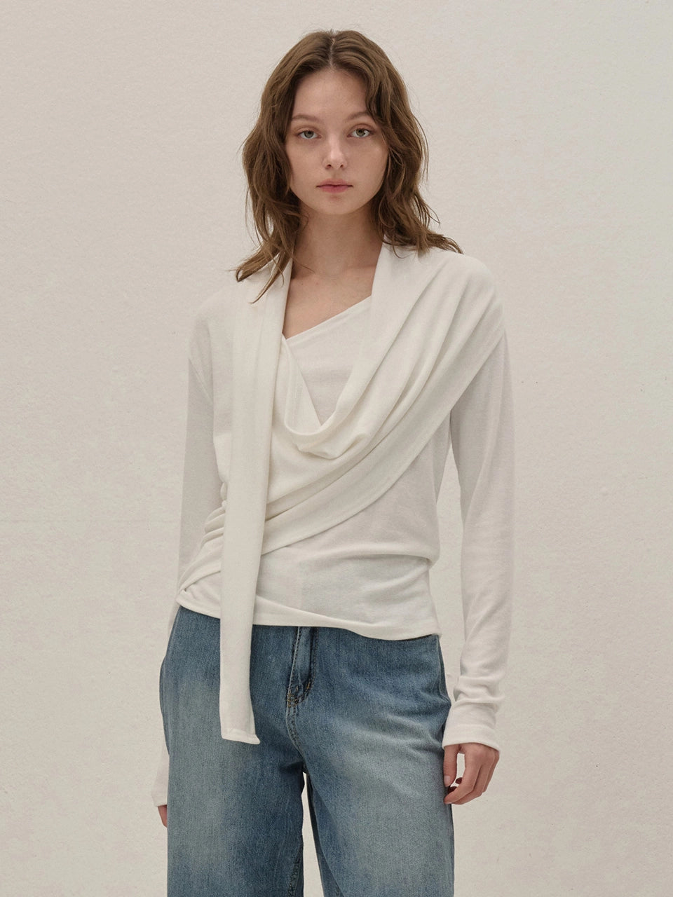 TIE-WRAPPED BLOUSE IVORY