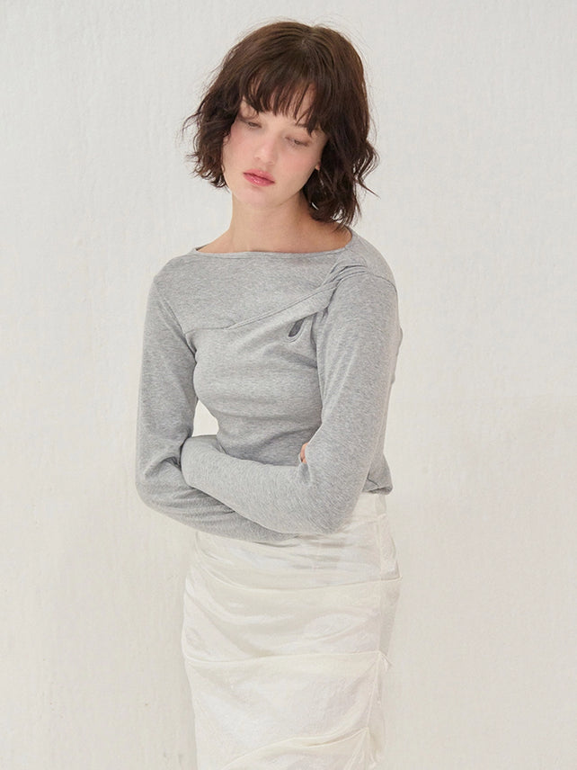 TWIST LONG T-SHIRT GRAY