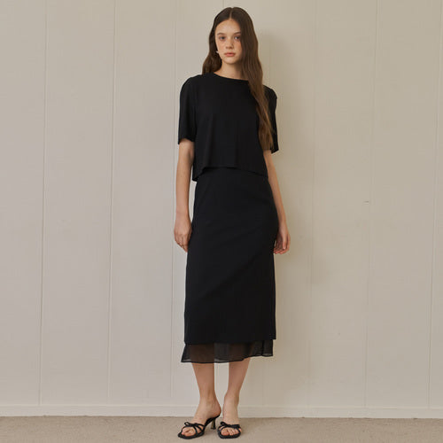 (SET UP) OVE 2 BLOUSE + INNER SHEER DRESS_BK