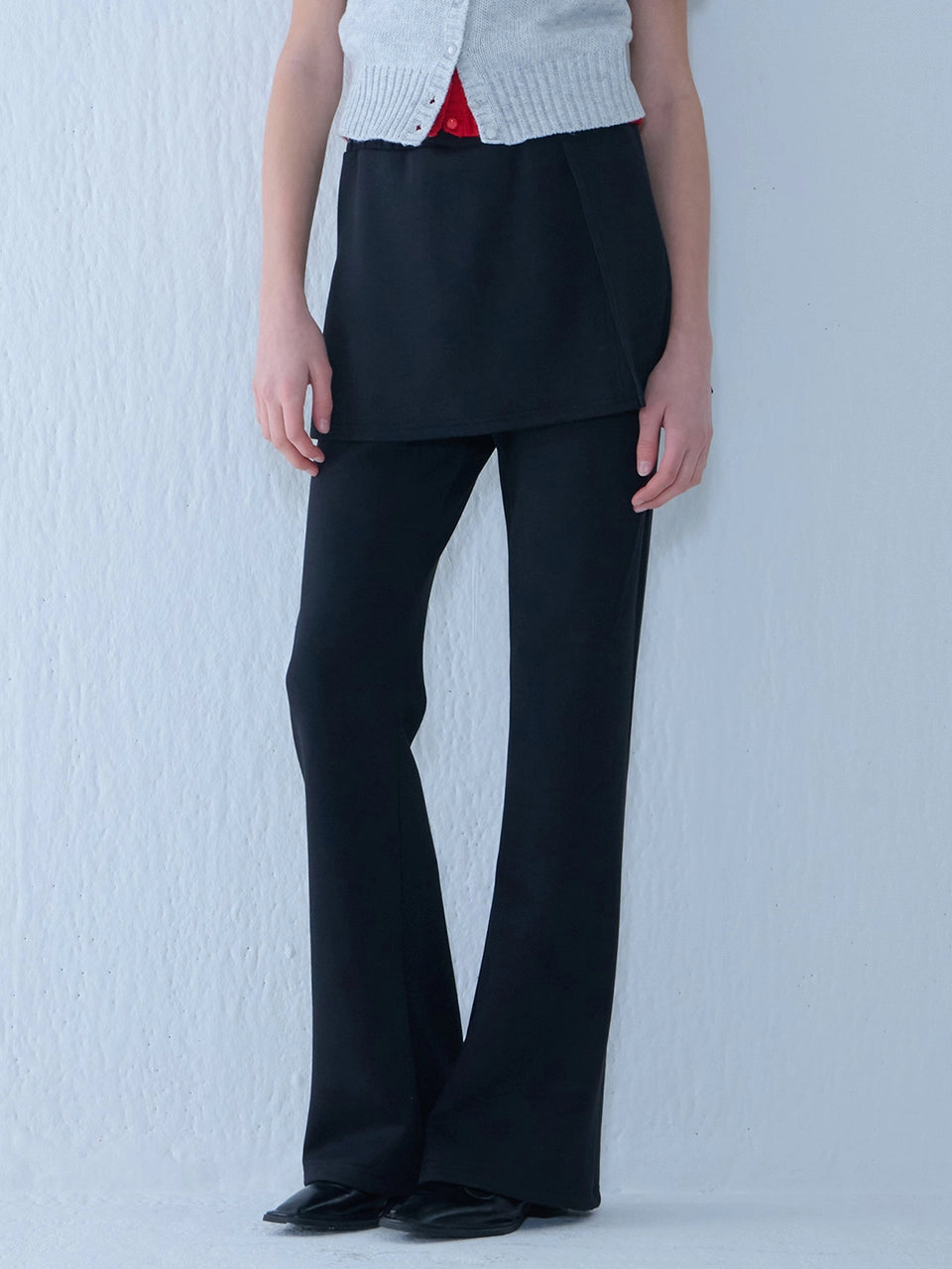 [⚡ 당일출고/11시마감] [리뷰 100+] SKIRT BOOT-CUT PANTS BLACK