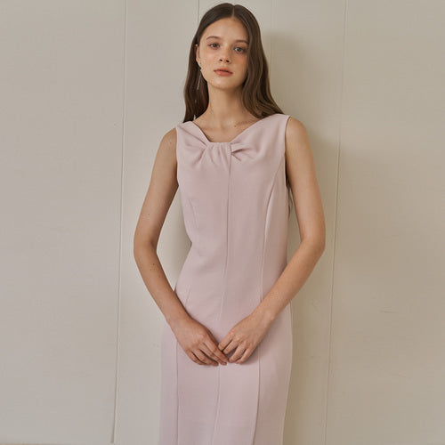 DRAPING NECK DRESS_PK