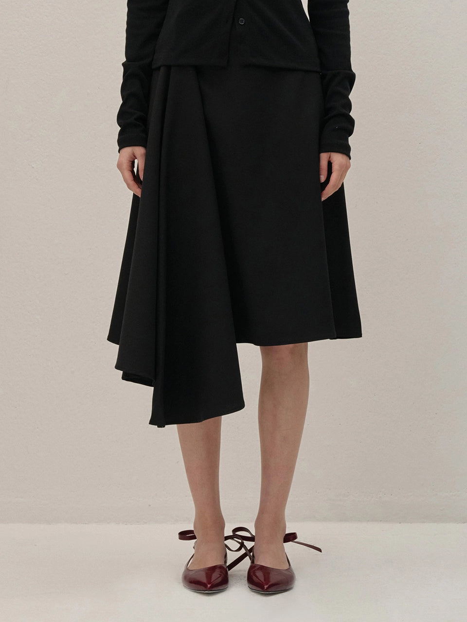[시즌오프 셋업 x 15%쿠폰적용] WRAP SKIRT BLACK
