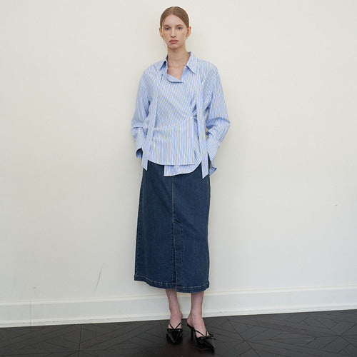 SLIT DENIM SKIRT (3COLORS)