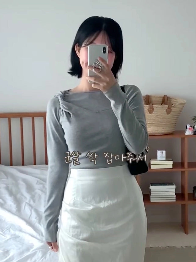 [인플s Pick] TWIST LONG T-SHIRT GRAY