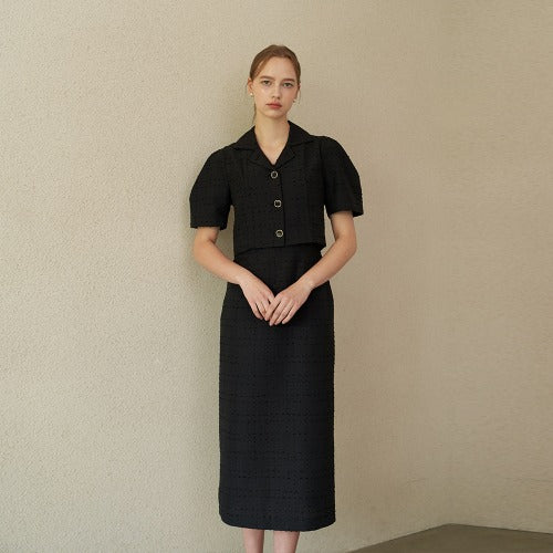 (SET UP) PAGE JACKET NOTED DRESS_BK