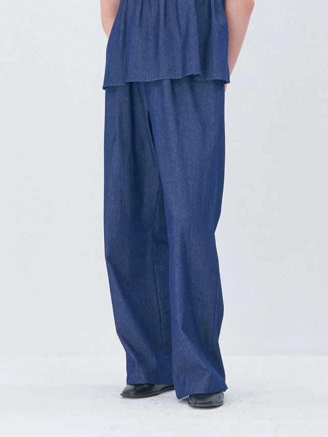 BANDING WIDE JEANS DARK DENIM